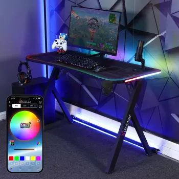 X Rocker Lumio RGB igralna miza z LED osvetlitvijo in podlogo za miško