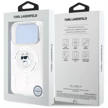 Karl Lagerfeld IML Choupette ovitek MagSafe za Apple iPhone 17 Pro Max, prozoren