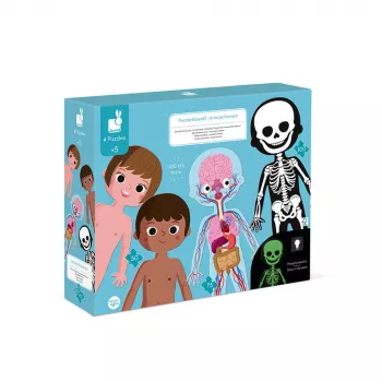 Janod Human Body 50, 75 in 100-delni izobraževalni set sestavljank
