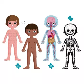 Janod Human Body 50, 75 in 100-delni izobraževalni set sestavljank
