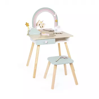 Janod velika lesena toaletna mizica z dodatki Unicorn 3+