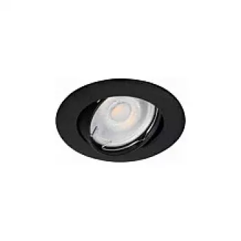 SYNERGY21 LED vgradna svetilka Phos vrtljiva okrogla črna CCT preklopna 7W 550lm
