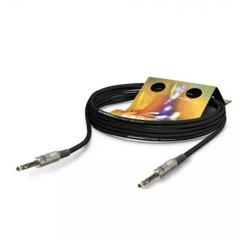Sommer Cable Stage 22 Highflex patch/insert kabel, 2 x 0,22 mm², 6,3-mm stereo vtič na 6,3-mm stereo vtič, HICON, črn, 1 m (SG2S-0100-SW)