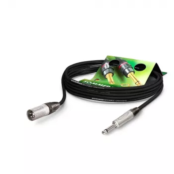 Sommer Cable Stage 22 Highflex mikrofonski kabel, 2 x 0,22 mm², XLR vtič 3-pol. na 6,3-mm mono vtič, NEUTRIK, črn, 1 m (SG75-0100-SW)