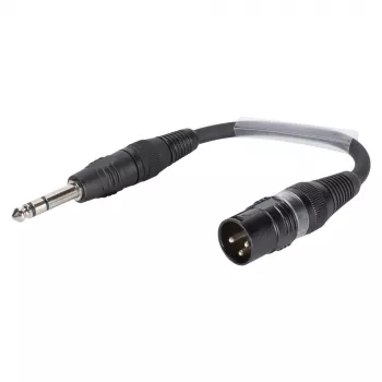 Sommer Cable adapter kabel, 6,3-mm stereo vtič na XLR vtič 3-pol., črn, 0,15 m (SGFDU0015-SW)