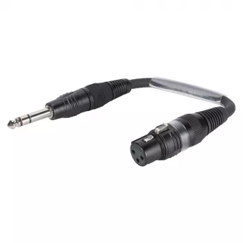 Sommer Cable adapter kabel, 6,3-mm stereo vtič na XLR vtičnico 3-pol., črn, 0,15 m (SGFGU0015-SW)