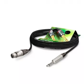 Sommer Cable Stage 22 Highflex mikrofonski kabel, 2 x 0,22 mm², XLR vtičnica 3-pol. na 6,3-mm mono klink vtič, NEUTRIK, črn, 2,5 m (SG79-0250-SW)