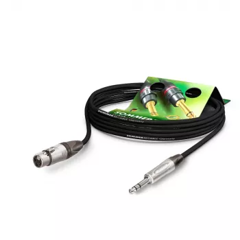 Sommer Cable Stage 22 Highflex mikrofonni kabel, 2 x 0,22 mm², XLR vtičnica 3-pol na 6,3-mm stereo klink vtič, NEUTRIK, črn, 5 m (SGN5-0500-SW)
