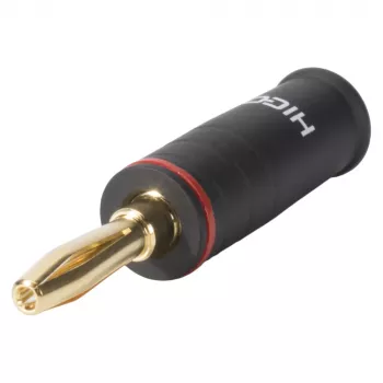Sommer Cable HICON bananin vtič s priključkom na vijačne sponke, rdeča oznaka, 4 mm, pozlačen