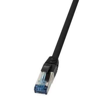 LogiLink 10G patch kabel Cat.6a S/FTP RJ-45 vtič na vtič PUR, črn, 5 m