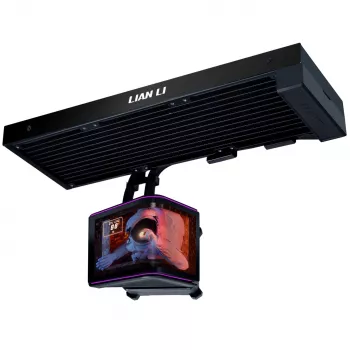 Lian Li HydroShift II OLED Curved 360 Fanless AiO tekočinsko hlajenje CPU, 360 mm, OLED zaslon - črno