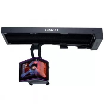 Lian Li HydroShift II OLED Curved 360 Fanless AiO tekočinsko hlajenje CPU, 360 mm, OLED zaslon - črno