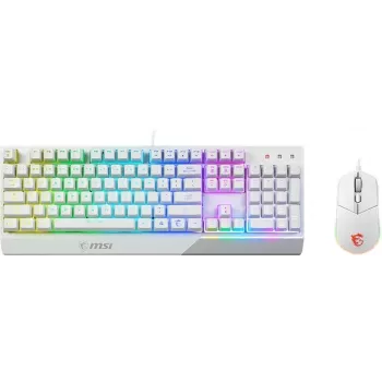 MSI Vigor GK30 Combo RGB igralna tipkovnica in miška (bela, postavitev FR)