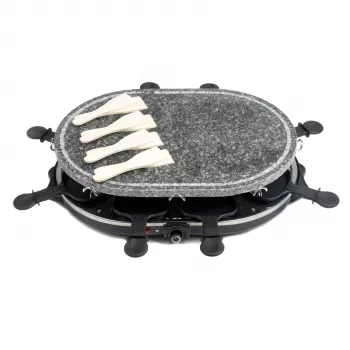 Namizni raclette žar s kamnom Giles & Posner EK1872GV2VDE, 1200W, za 8 oseb, črno-siv