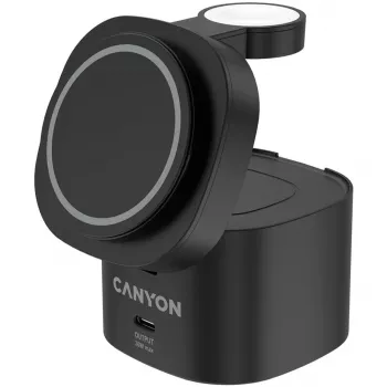 Canyon 4 v 1 brezžično polnilno stojalo, 30W max, velikost: 70x70x70,3mm, teža: 414g, s kablom 1M, črna