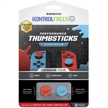 SteelSeries KontrolFreek Performance Thumbsticks Splash (rdeča/modra, 2 kosa, za Nintendo Switch Joy-Cons & Nintendo Switch Lite)