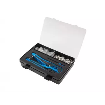 LANBERG NT-0303 komplet omrežnega orodja - klešče za stiskanje, odstranjevalec izolacije kabla, 10x RJ45 Cat.5e vtiči