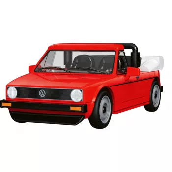 COBI 24660 Volkswagen Golf Cabriolet (1979-1993) komplet, 1:35, rdeč
