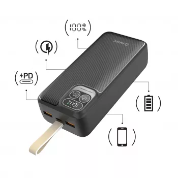 Hawk HW-PB30000 prenosni polnilnik 30000mAh črn