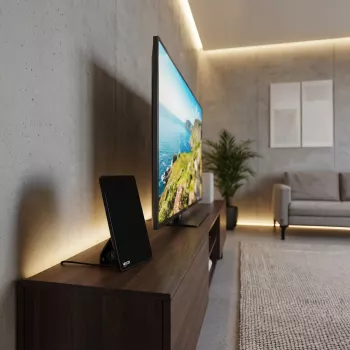 VAYOX VA0091 notranja antena DVB-T/T2 z ojačevalnikom, črna