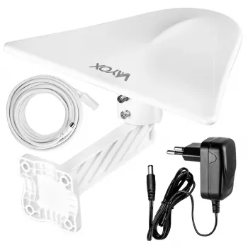 VAYOX DigiActiv zunanja antena DVB-T/T2 4G LTE VHF UHF VA0022 bela