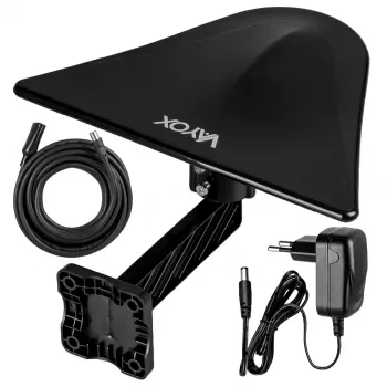 VAYOX DigiActiv VA0023 aktivna zunanja antena DVB-T/T2 4G LTE VHF UHF črna