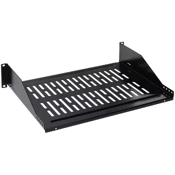 DELTA OPTICAL P19-2U/356*P2 19 inch 2U fiksna polica za rack omaro 356 mm, črna