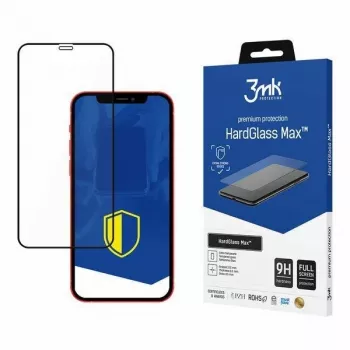 3MK HardGlass Max kaljeno steklo zaščitna folija za zaslon za Apple iPhone 12 / 12 Pro – črna