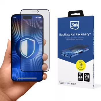 3MK HardGlass Matt Max zasebnostna zaščitna folija za zaslon za Apple iPhone 15/16