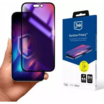 3MK Rainbow zaščitna folija za zasebnost za Apple iPhone 15 - kaljeno steklo