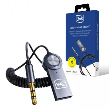 3mk zvočni Bluetooth adapter – sprejemnik Bluetooth 5.0 s 3,5 mm AUX, USB-C, baterija 10 h, črn