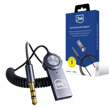 3mk zvočni Bluetooth adapter – sprejemnik Bluetooth 5.0 s 3,5 mm AUX, USB-C, baterija 10 h, črn