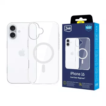 3MK EverClear MagCase zadnji ovitek za Apple iPhone 16 - kristalno prozoren