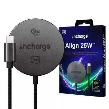 3mk incharge Align Qi2 25W za Android, črna