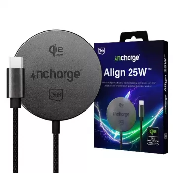 3mk incharge Align Qi2.2 25W za Apple, črna