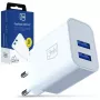 3MK polnilnik 10W 2xUSB-A 2,4A FlowPower bel