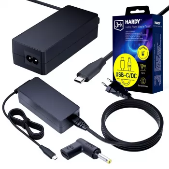 3MK PROTECTION 65W univerzalni napajalni adapter za prenosnik 20V USB-C/DC 4.0x1.7mm - 3mk Hardy