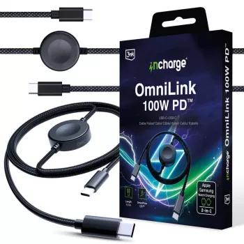 3MK PROTECTION 3mk incharge® OmniLink 100W PD črn kabel USB-C na USB-C 1,5m
