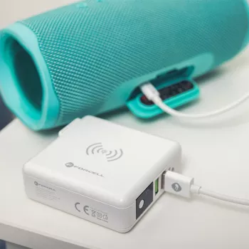 FORCELL F-ENERGY 4-v-1 15 W brezžični polnilnik s priključki USB/USB-C in prenosno baterijo 8000mAh