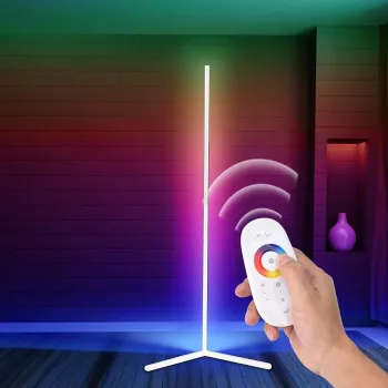 MOZOS LC-RGB LED kotna talna svetilka, bela