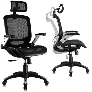 MOZOS ERGO-C Premium ergonomski pisarniški stol z mrežnim naslonom, črn