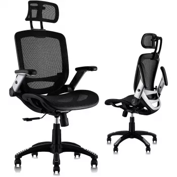 MOZOS ERGO-C Premium ergonomski pisarniški stol z mrežnim naslonom, črn