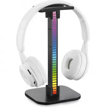 MOZOS D11 RGB LED stojalo za slušalke s USB hubom in avdio priključkom