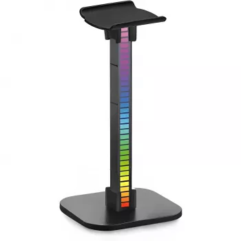 MOZOS D11 RGB LED stojalo za slušalke s USB hubom in avdio priključkom