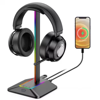 MOZOS D12 RGB LED stojalo za slušalke za naglavne slušalke