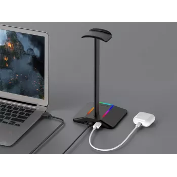 MOZOS D12 RGB LED stojalo za slušalke za naglavne slušalke