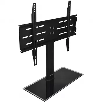 MOZOS TS1 univerzalno stojalo za TV 32 inch-65 inch, podnožje iz kaljenega stekla, jekleni steber, črno, nastavljiva višina, VESA do 600x400, maks. 40 kg