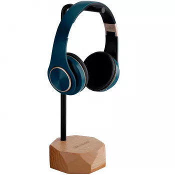 MOZOS HS-PRO-LIGHT stojalo za slušalke iz lesa, jesena in železa, 35 cm, svetlo rjava