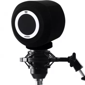 MOZOS PS-4 kroglasti penasti pop filter za zaščito pred vetrom, črn