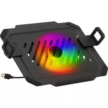 MOZOS LP-RGB platforma za prenosnik za namizna držala, VESA 75x75/100x100, črna, osvetlitev RGB